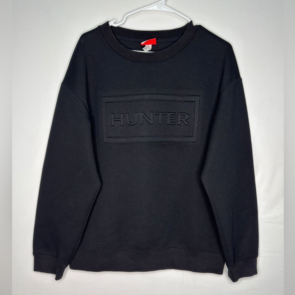 Hunter for Target Women’s size M Black Crewneck Sweatshirt Logo Embossed(A121✨